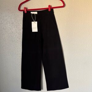 Zara Burgundy Wide-Leg Knit Pants size XS